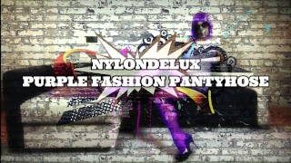 nylondelux calzedonia purple fasion pantyhose