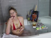 Preview 1 of "Paint Hub: Episode 1: Julia" – Roxanna Redfoot paints a portrait topless in the tub!