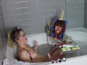 Preview 6 of "Paint Hub: Episode 1: Julia" – Roxanna Redfoot paints a portrait topless in the tub!