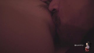 Red Velvet. Sex with Japanese woman POV, CreamPie and Cum Tasting