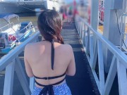 Preview 2 of Traveling Couple Micro Bikini Titty Fuck Video in Cairns 1