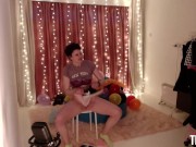 Preview 2 of Naughty Jennifer plays with balloons & pops them