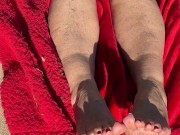 Preview 6 of Fan Request Granny Naked In Sun Shows Dirty Rough Soles & Toes Gilf