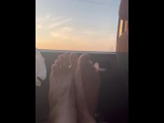 Preview 5 of long legs in the car