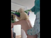 Preview 4 of Fursuiters Roughly Fuck Infront Of Mirror
