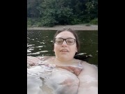 Preview 1 of Taking my tits out at the river