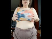 Preview 2 of bbw showing off new top until her boobs come tumbling out
