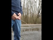 Preview 6 of Can't hold it anymore, pissing in a parking lot