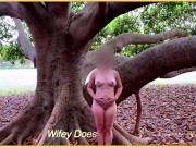 Preview 5 of MILF strips fully nude in public park dare