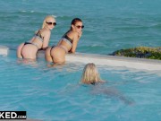 Preview 1 of BLACKED Hot blondes Agatha, Lika & Jazlyn take on 2 BBCs