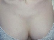 Preview 3 of SHAKING MY BIG TITS IN WHITE LACE BRA ON WEBCAM