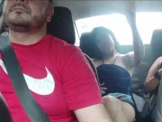 Preview 1 of Two college girls masturbate in the uber car, 