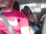 Preview 4 of Two college girls masturbate in the uber car, 