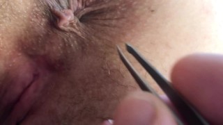 Extremely hairy MILF with a fat ass get fucked hard prone position and spreads her hairy pussy