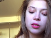 Preview 5 of 18 YO beauty with Juicy Natural Tits and Tight assSsucks Big Cock Close Up and Gets Cum in Mouth