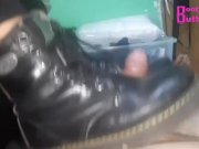 Preview 6 of Milking the slave day5 Quickly bootjob by Fetishwife with her dr martens boots pumping his balls cum