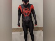 Preview 6 of Desperate to pee, stuck in my Spiderman suit, big release at the end