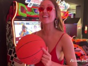 Preview 6 of cute girl at the arcade, no bra, no panties
