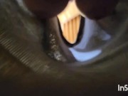 Preview 6 of Big boob amateur wife big tits swinging down shirt while cleaning and quick handjob licking my cock