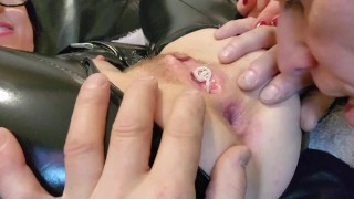 Extreme Violette goes crazy, piss on toys, fucks prolapse, squirts, close up fuck