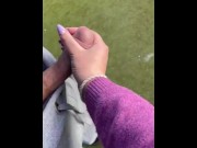 Preview 5 of Hand job outside in soccer field