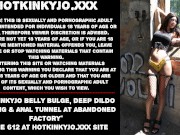 Preview 1 of Hotkinkyjo belly bulge, deep dildo fucking & anal tunnel at abandoned factory