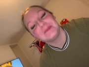 Preview 4 of British slut Eliza smoke takes a few loads of hot cum to the face & tongue compilation/ cumpilation