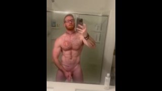 Muscular guy strokes BWC