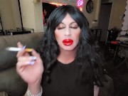 Preview 3 of crazy hot sugar baby lipstick smoking fetish crossdresser crossdressing virgin makeup
