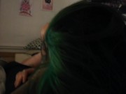 Preview 2 of Goth emo girl gives me a messy blowjob (POV)