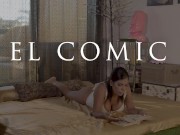 Preview 2 of Threesome reading a porn comic with my neighboors and fucking Sheila Ortega and Sofi Mora
