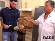 Preview 2 of DADDY4K. Fat man instead of cooking fucks sons girlfriend in kitchen