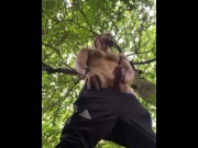 Preview 2 of UK 21 Year Old Hunk Busts a Load in the Forest
