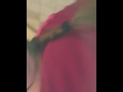 Preview 6 of Shaved, Pierced, Horny Pussy Pees in Public Restroom for YOU. 💙