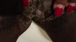 Play with hairy pussy