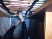 Preview 3 of Gloryhole footjob - Tied, ballbusted and milked twice