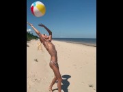 Preview 5 of Deepthroating cock on a public beach is the best way to spend a vacation for skinny hot blonde