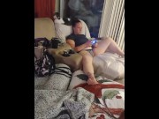 Preview 1 of Hot Guy Caught Masturbating and Filming Up Sexy Roommate's Skirt