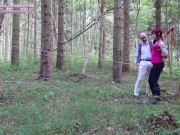 Preview 3 of Experiment: Rope walk in public forest; she's rewarded with an orgasm