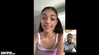 Latina fitness stepdaughter fucks her mom's big dick new boyfriend, gets creampie.