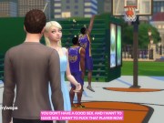 Preview 2 of Girlfriend cheats in front of boyfriend with basketball player