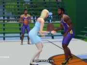 Preview 4 of Girlfriend cheats in front of boyfriend with basketball player