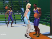 Preview 5 of Girlfriend cheats in front of boyfriend with basketball player