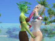 Preview 3 of HARLEY QUINN & MEDUSA having sex at the beach house