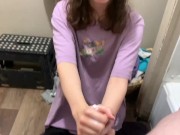 Preview 3 of Sexy teen loves to lotion my cock hold my cum in her mouth and swallow