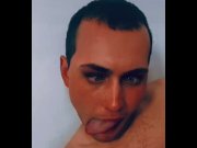 Preview 1 of Sexy 20-year-old femboy shows tongue