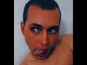 Preview 3 of Sexy 20-year-old femboy shows tongue