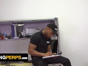 Preview 1 of Kinky Black Officer Donovan Cox Face Fucking And Breeding Hunk Teen Nico Nova - Young Perps