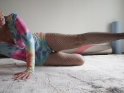 Preview 4 of yoga in fishnet stockings