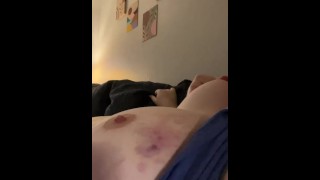 Chubby college girl gets her titties tortured